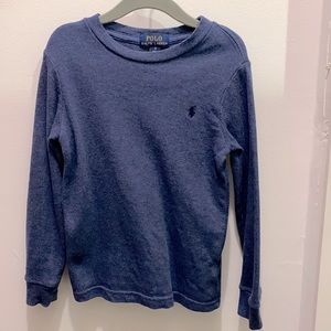 Little Boys Polo Long-Sleeve Waffle Knit Tee